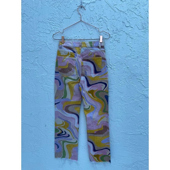 Zara Womens Mid Rise Straight Leg Marble Jeans Multicolor Size 2 - Picture 10 of 16